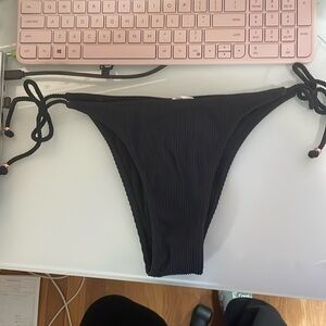 White Fox Calabasas Bikini Bottoms Black Rib